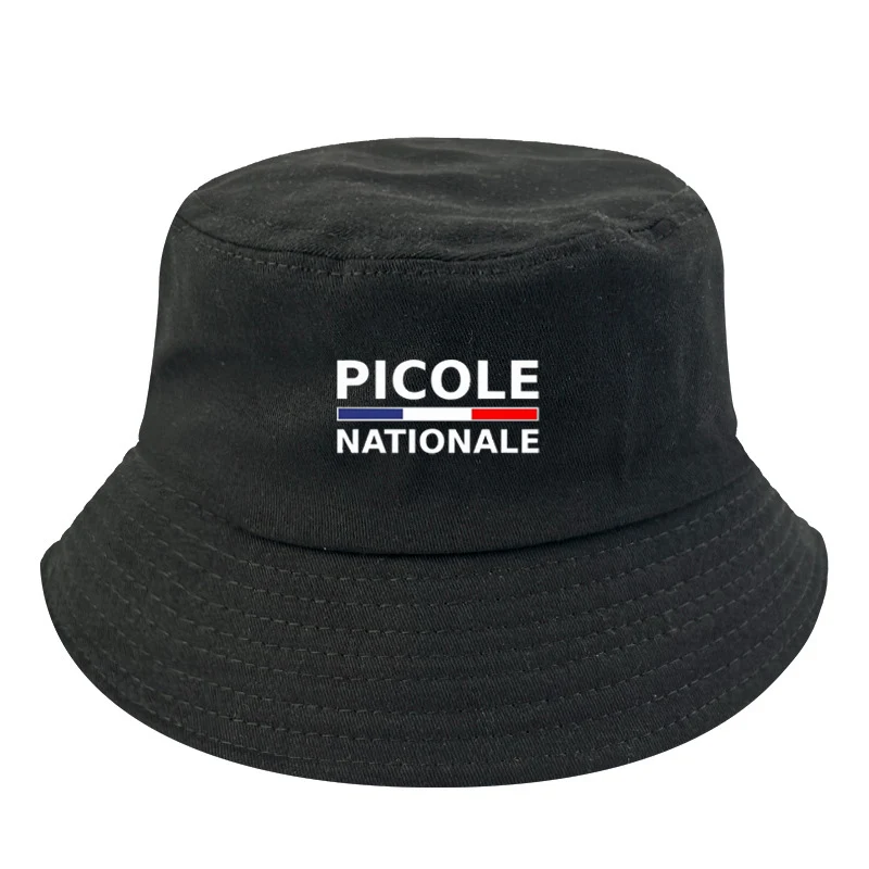 

Custom Text Adult France PICOLE Nationale bob non reversible Bucket Hats Cotton Outdoor Sunscreen women bob Hats Fisherman Hat