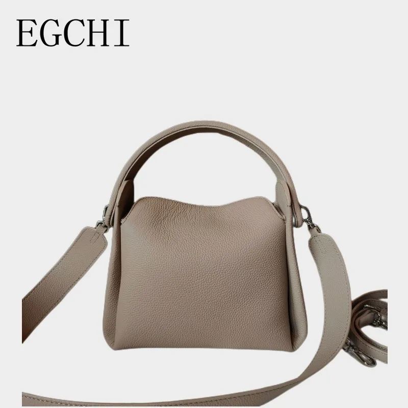 EGCHI Elegant Women Soft Tote Bag Wide Straps Female Shoulder Bags For Women Grey Doctor Bag Luxury Girl Handbag Bolas Hobos