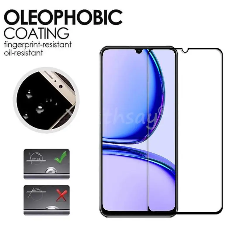 For Realme C53 Glass Screen Protector Film Glass For Realme C53 Tempered Glass Full Glue Lens Camera Film Realme C53