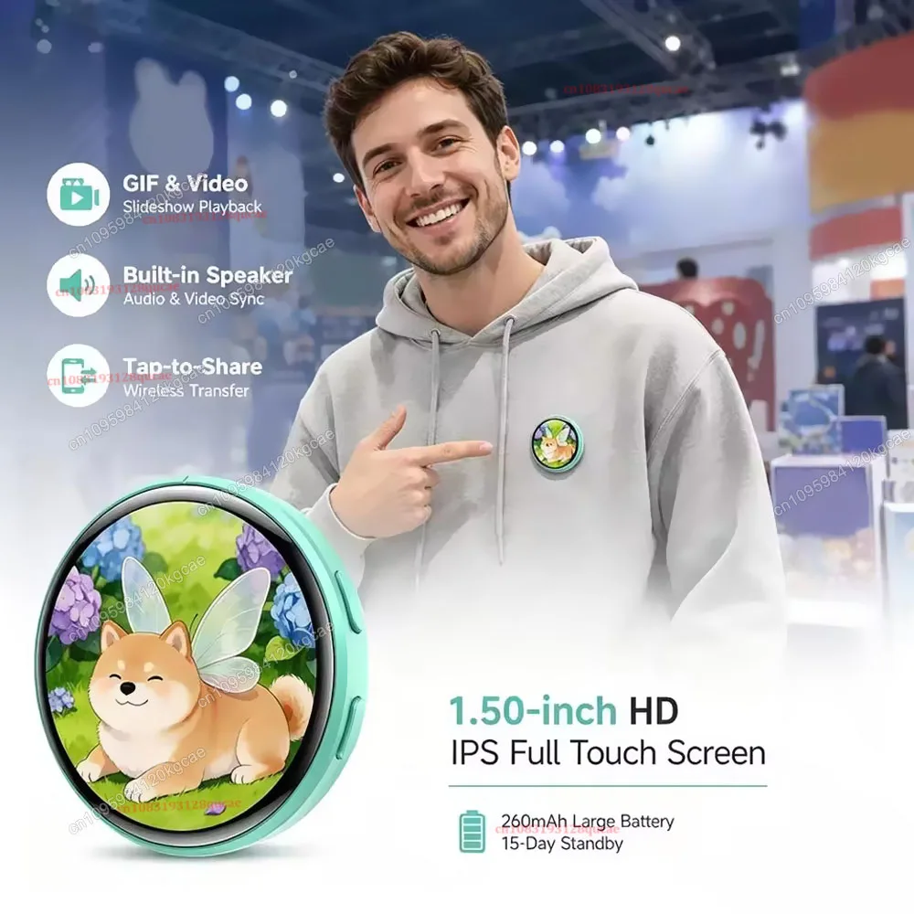 Dynamic Electronic Badge Display Pin Touch Screen Anime E-Badge For Game Peripherals Excellent Fans Friends Birthday Gift Bw01