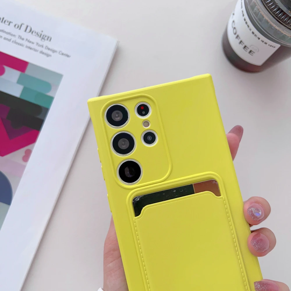 デラックスカラーカード携帯電話ケース,耐衝撃カバー,カード財布,カードスロット,超高,Samsung 21,s20,22,23,24プラス