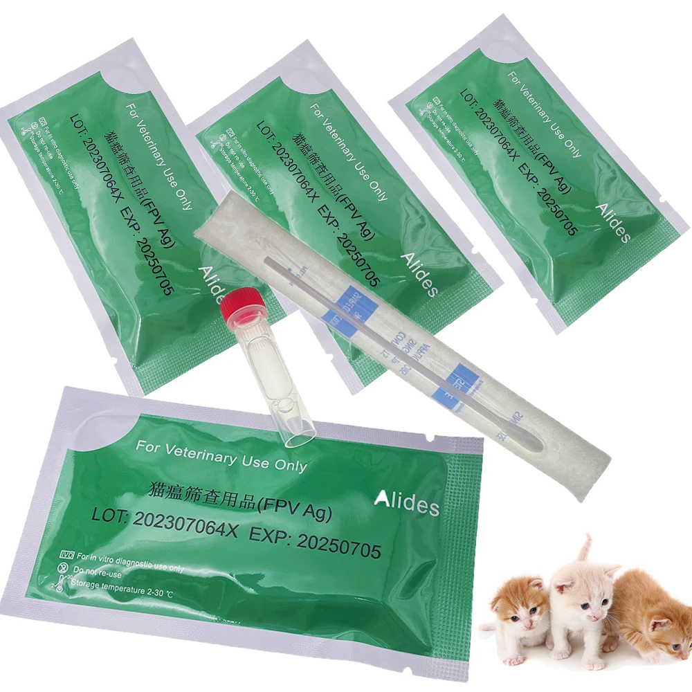 Feline Parvovirus Distemper Fever FPV Disposable Pet Cat Rapid Test Plague Virus Self Detection Card Home Clinic Use Supplies