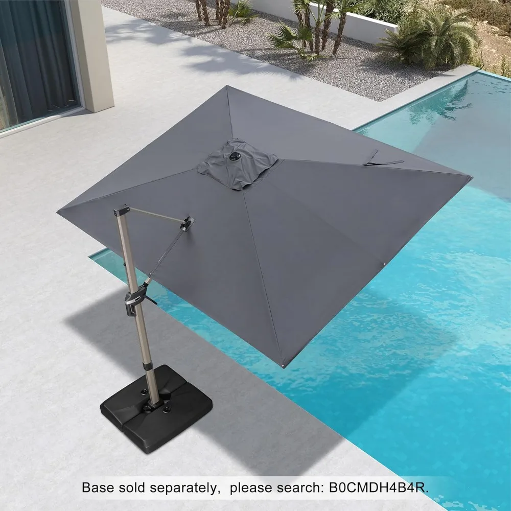 9' X 11.5' Patio Umbrella, Large Rectangular Cantilever Umbrella for Outdoor Patio, Adjustable Offset Hanging Umbrella for Pool