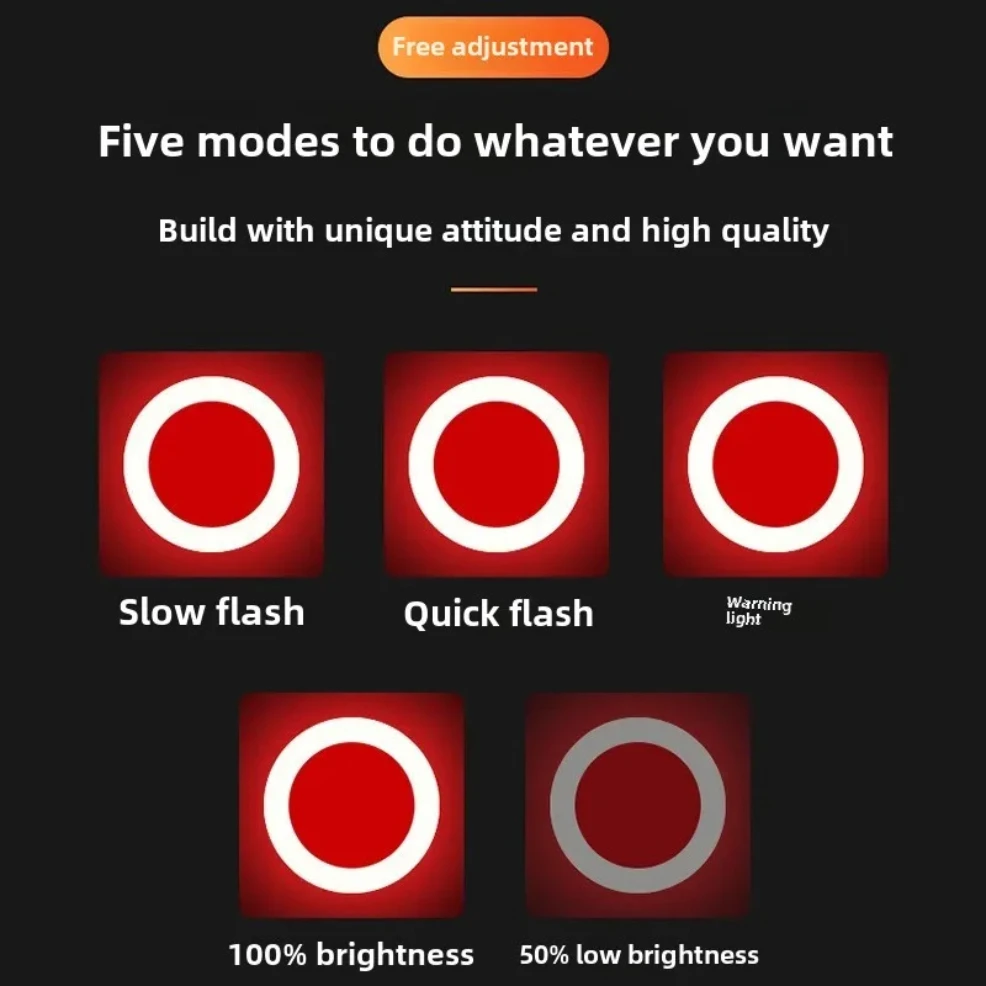 شكل قلب LED الدراجة الخفيفة USB قابلة للشحن دراجة الضوء الخلفي مقاوم للماء MTB الذيل ضوء 5 وضع الدراجات ليلة مصباح تحذير السلامة