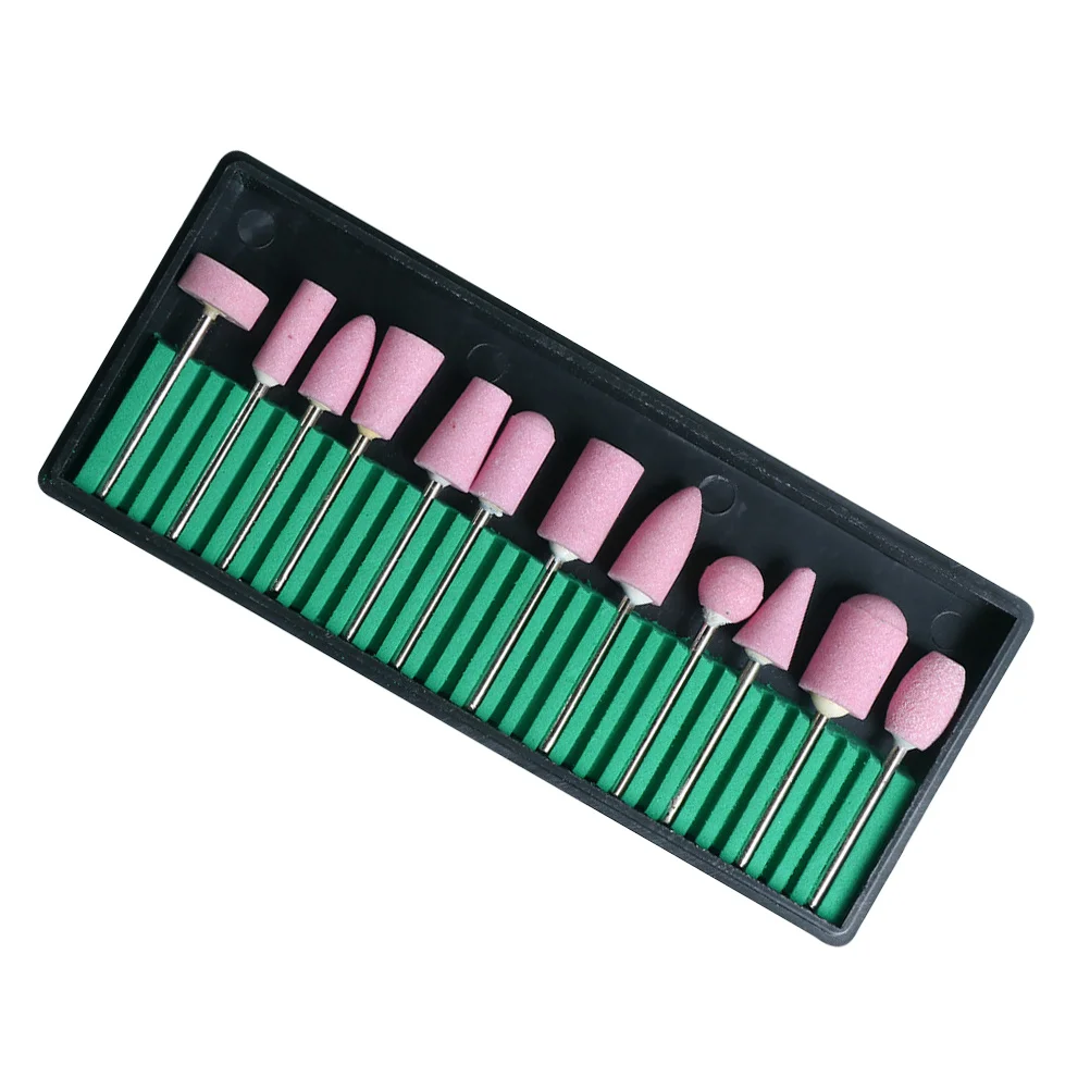 12 pçs cabeças de polimento de lã ferramentas de moagem para manicure pedicure uv gel preparação prego brocas acessórios ferramentas da arte do prego