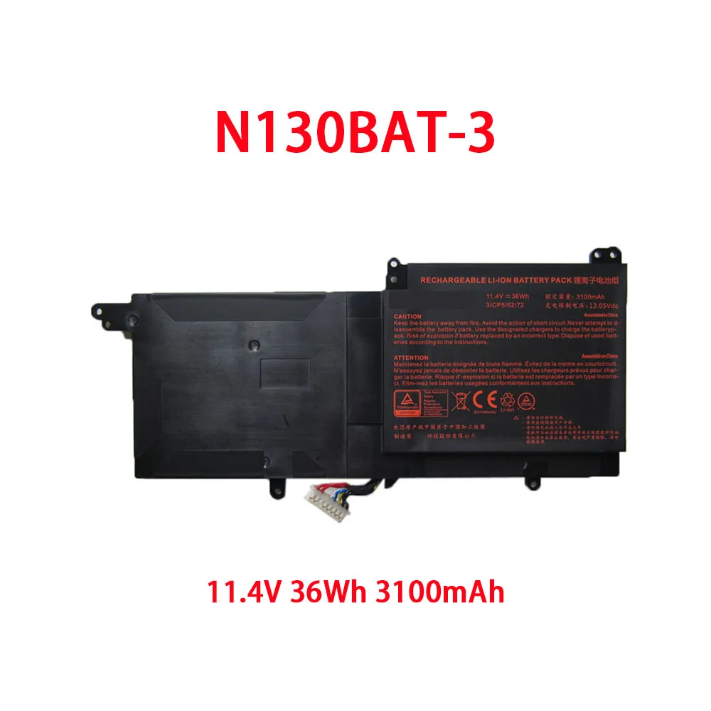 

Аккумулятор для CLEVO N130BAT-3 6-87-N130S-3U9A 11,4 В 36 Втч 3100 мАч Новый