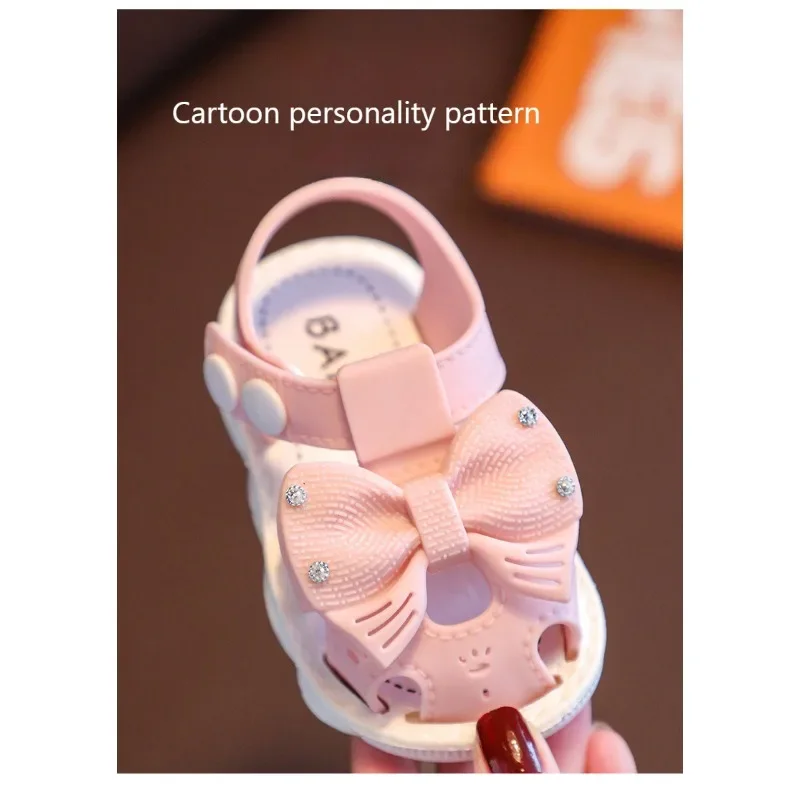 New Summer Age of 0-3 Cute Bow Girls Baby Headband Sandals fondo morbido antiscivolo scarpe per bambini con fibbia nascosta