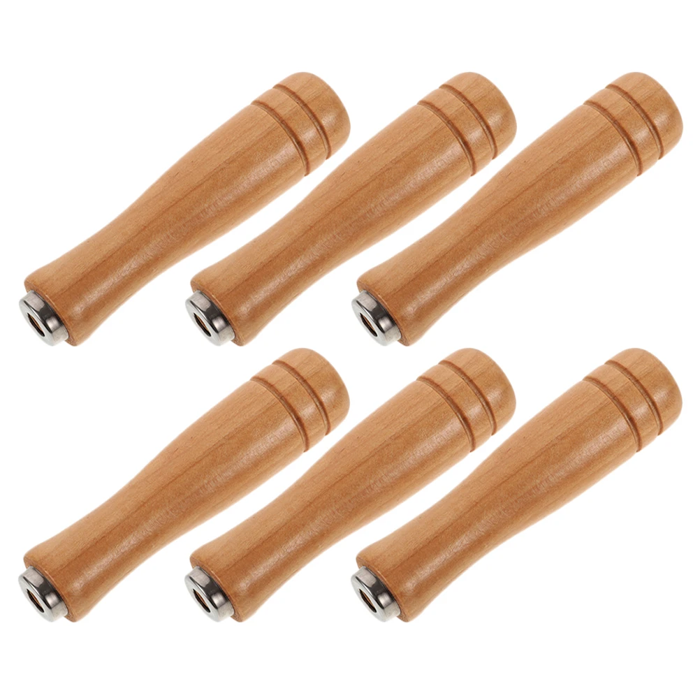 Manijas de archivo de madera, mango de escofina de repuesto ergonómico y resistente para carpintería, manualidades metalúrgicas, agarre cómodo, 6 uds.