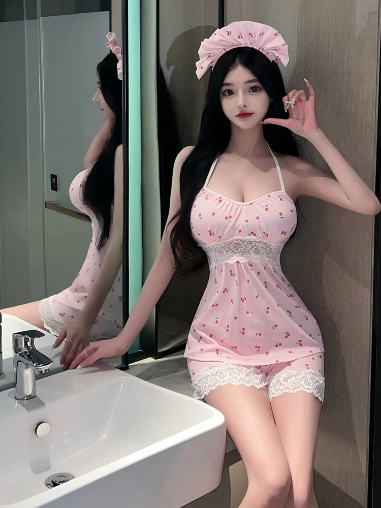 

Комплект для сна Sweet Girl Pure Desire: кружевные вставки, цветочный узор, полиэстер, летняя коллекция