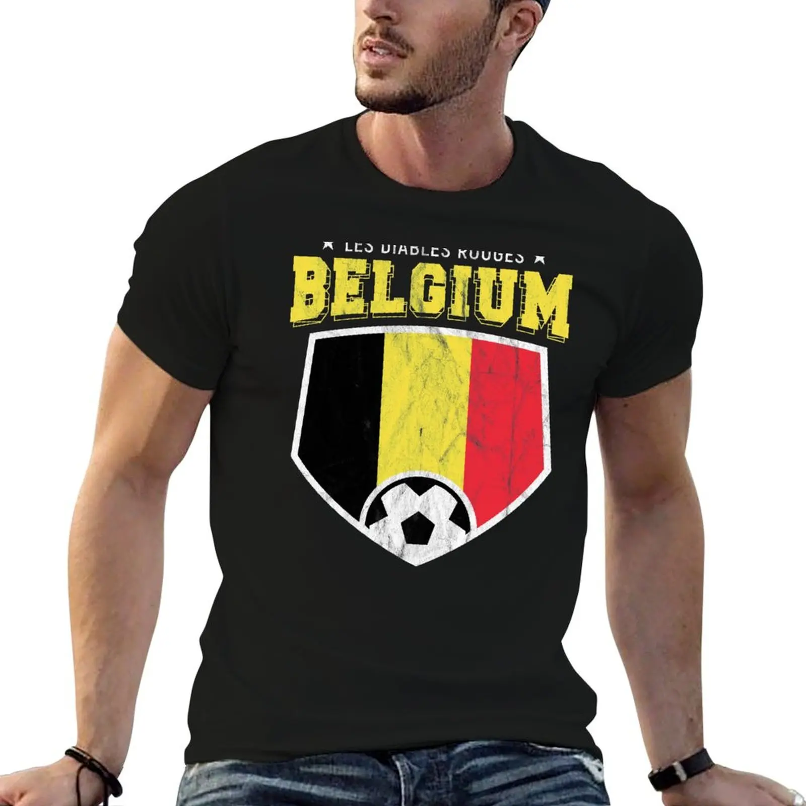 

Belgium Football National Flag T Shirt World Soccer Jersey Cup T-Shirt man t shirts graphic T-Shirt