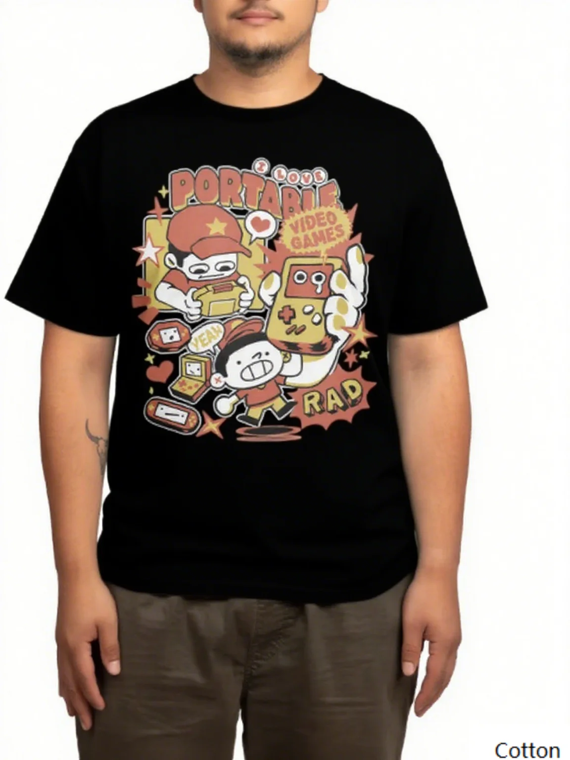 

Portable Video Games Inspired Cotton Tee Fun Cartoon and Console Art Streetwear Classic Print New Arrival Tee Top Casual S-4XL