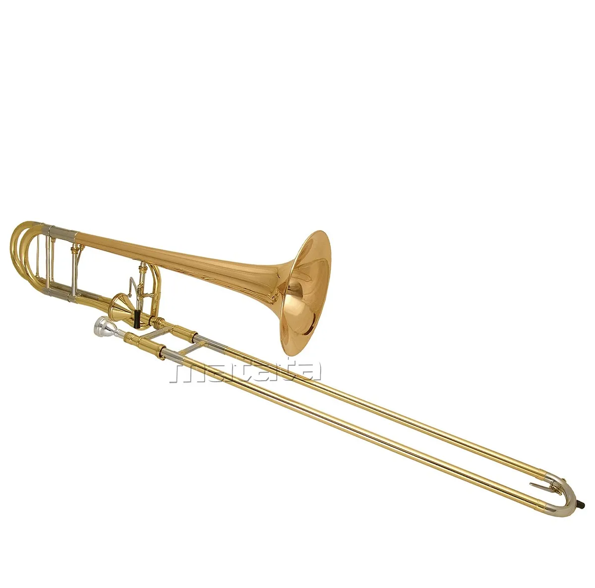 Fast Ship Brass Lacquered Bb/F Taper Valve Trombone interchanged 3 leadpipes