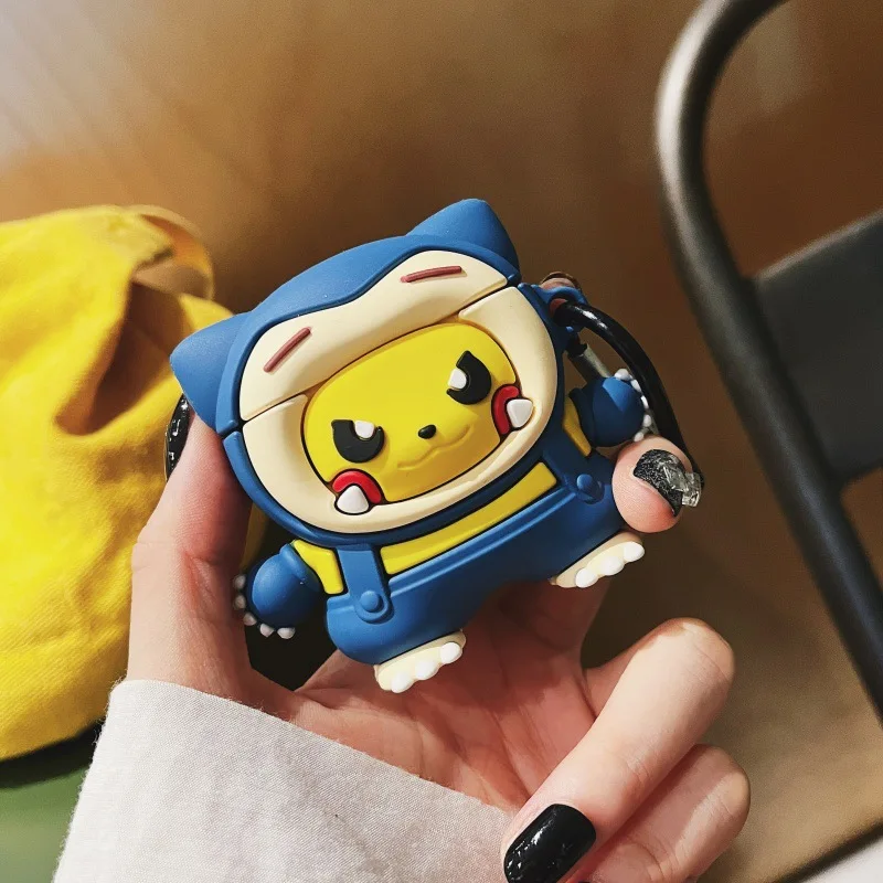 3D Cute Pikachu Beast Case For Airpods 1 2 3 Generation Protective Case For Airpods Pro Pokemon Wireless Bluetooth Earphone Case