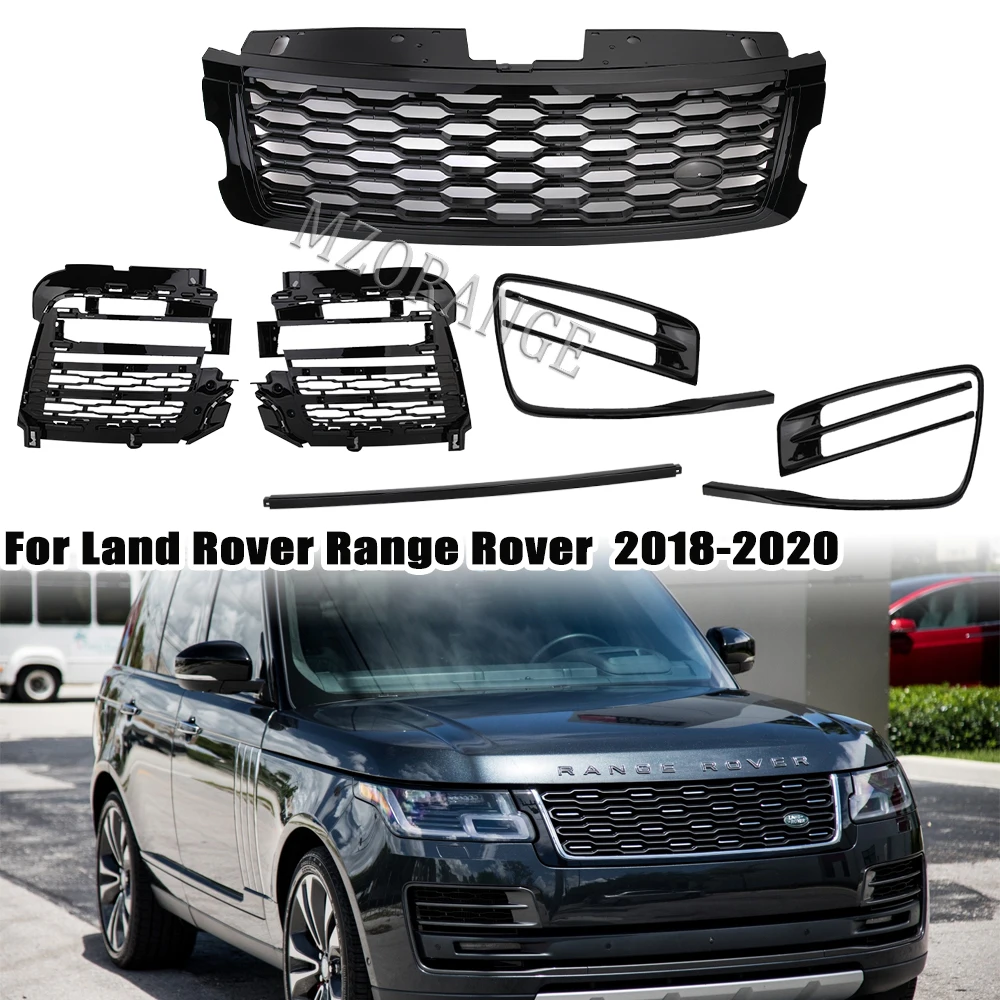 For Land Rover Range Rover Vogue L405 2018 2019 2020 Front Bumper Grille Fog Light Cover Trim Decoration Car Accessories