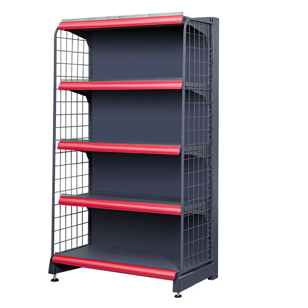 Customized Pharmacy Furniture Medicine Display Rack Retail Shelving Unit Cosmetics Shelves Gondola End Shelf Display Rack