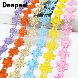 5/10Yards Deepeel 25mm Embroidery Lace Trim Wedding Party Dress Decorative Ribbon Tape Clothes Sewing Fabric Laces for Crafts