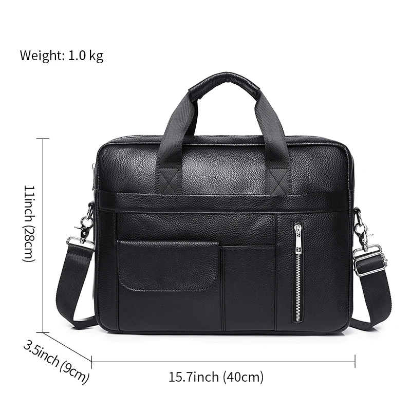 SCHLATUM Genuine Leather Briefcases for Men Luxury Handbags Laptop Briefcase Bags 15.6 Inch Office Bussiness Computer Bag