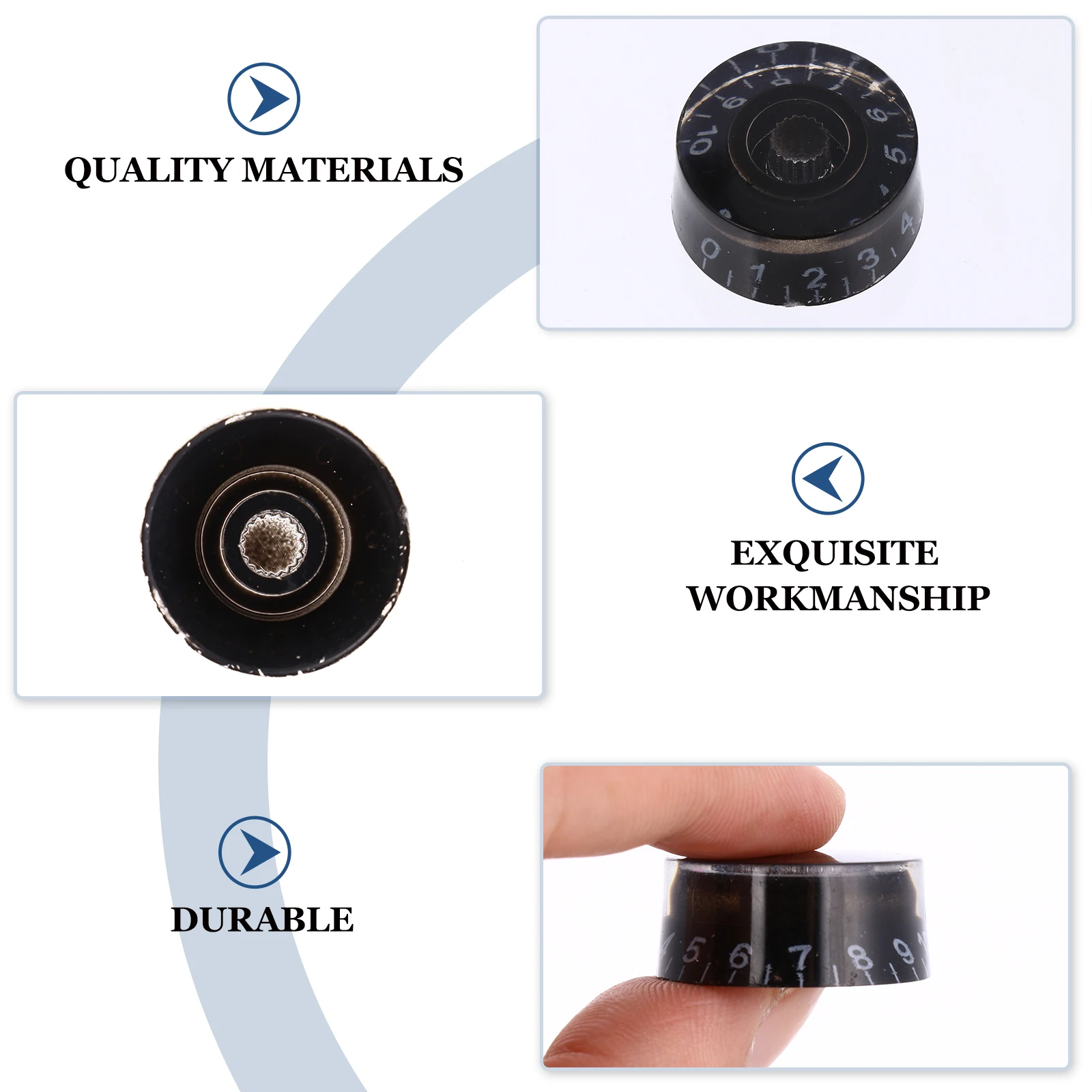 

10pcs Electric Guitar Knob Cap Plastic Acrylic Replacement Accessories for Amplifiers Effects Control Rotary Potentiometer