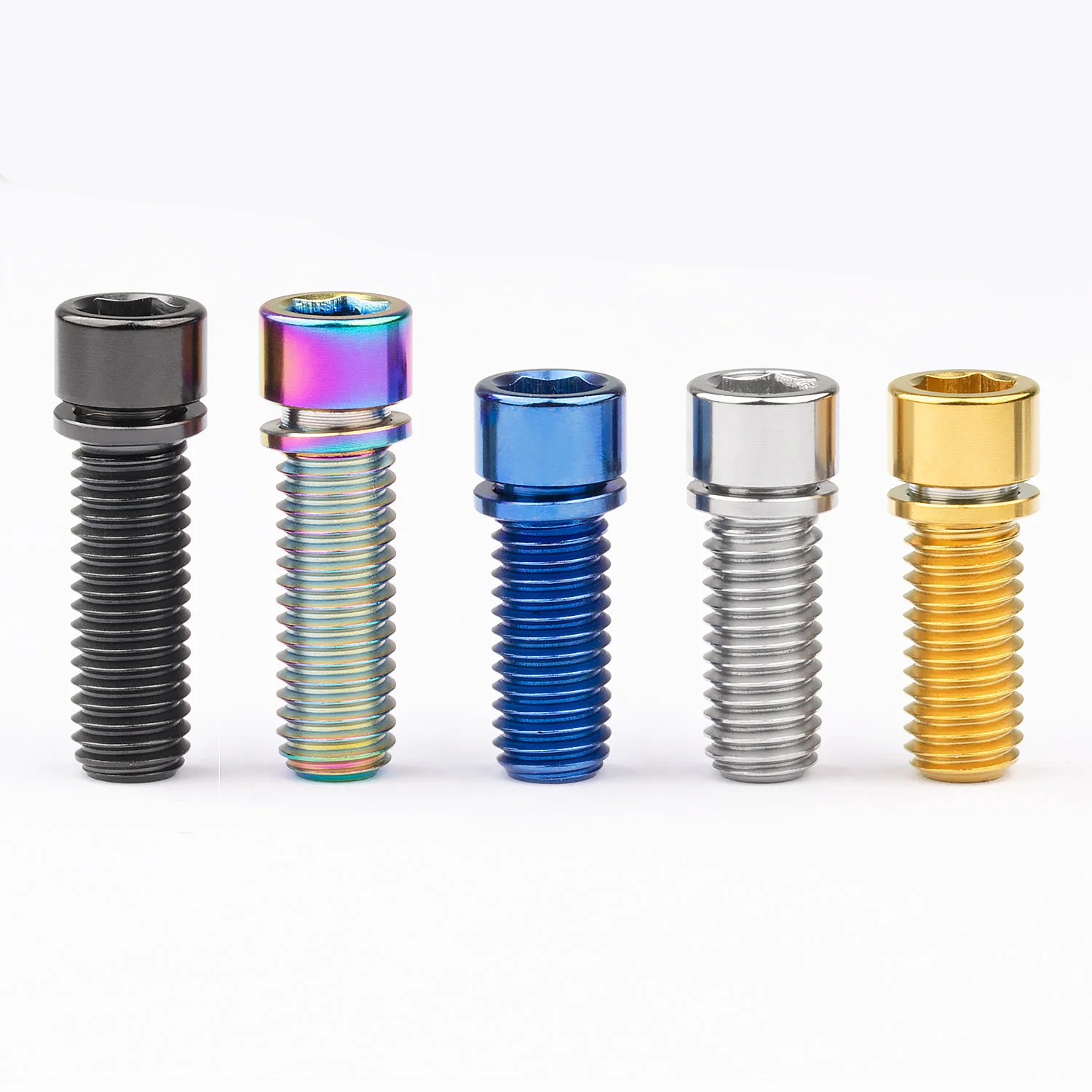 2pcs Titanium Bolts M7 M8 X20 25mm for BMX Stem Brompton Bike Handlebar Clamp Screws, Multi-Color Upgrade Fixings view 3
