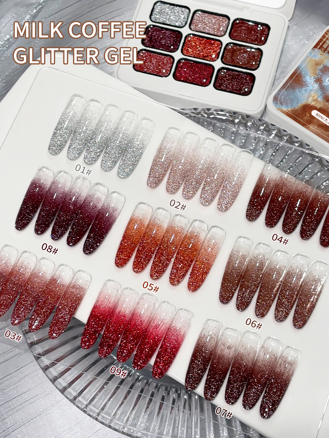 

9-colors patter glue smudges canned high saturation popular semi-solid nail polish glue nail salon for special use