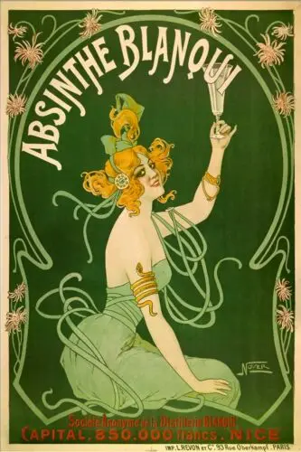 

Absinthe Blanqui Spirit Advert Vintage Retro Style Metal Sign, Bar Pub manпещера