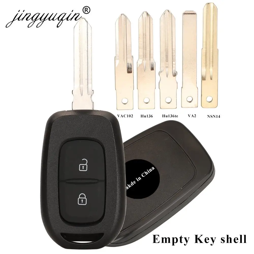 jingyuqin 2Buttons Remote Car Key Shell Fob For Renault for Renault Sandero Symbol Trafic Dacia Logan Key Case Cover Replacement