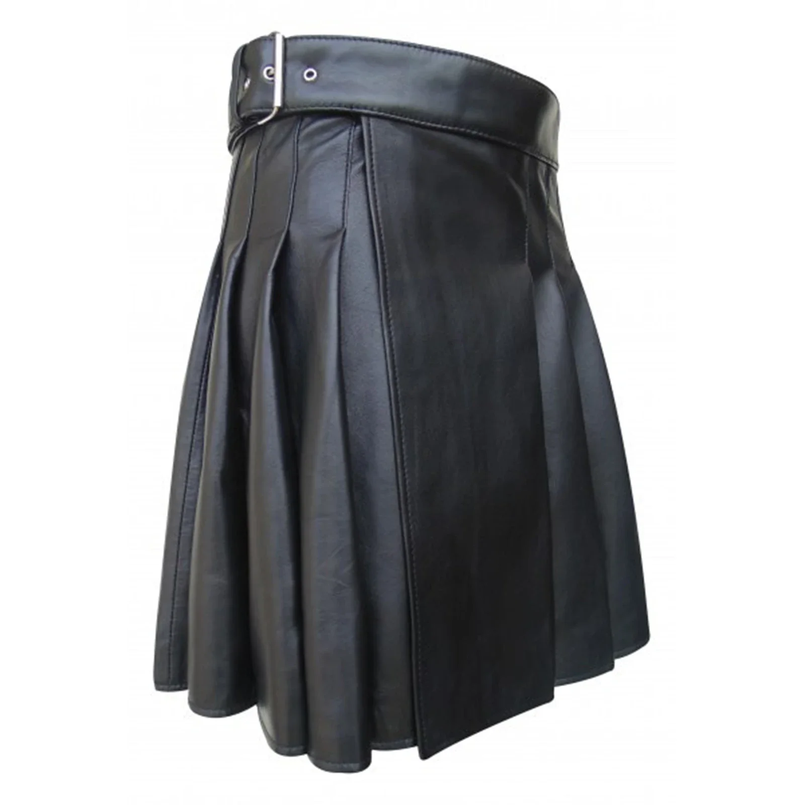 Medieval Saias Men's  Miniskirt Faux Leather Skirts with Slit Sexy Dresses Underwear Nightwear Latex Lingerie Clubwear Halloween