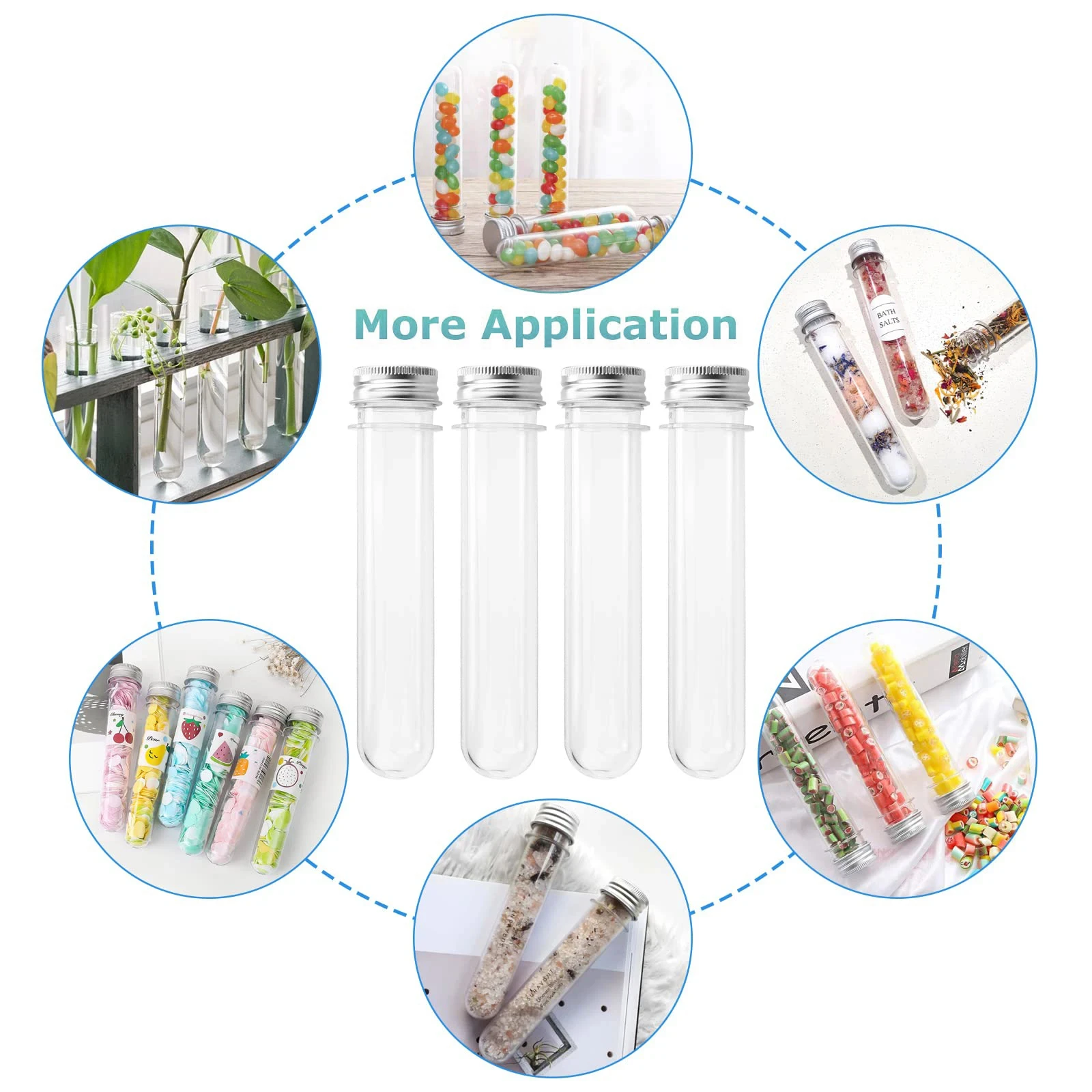 1 قطعة PET 40 مللي أنابيب اختبار بلاستيكية مسطحة شفافة مع أغطية لولبية أنبوب بلاستيكي شفاف