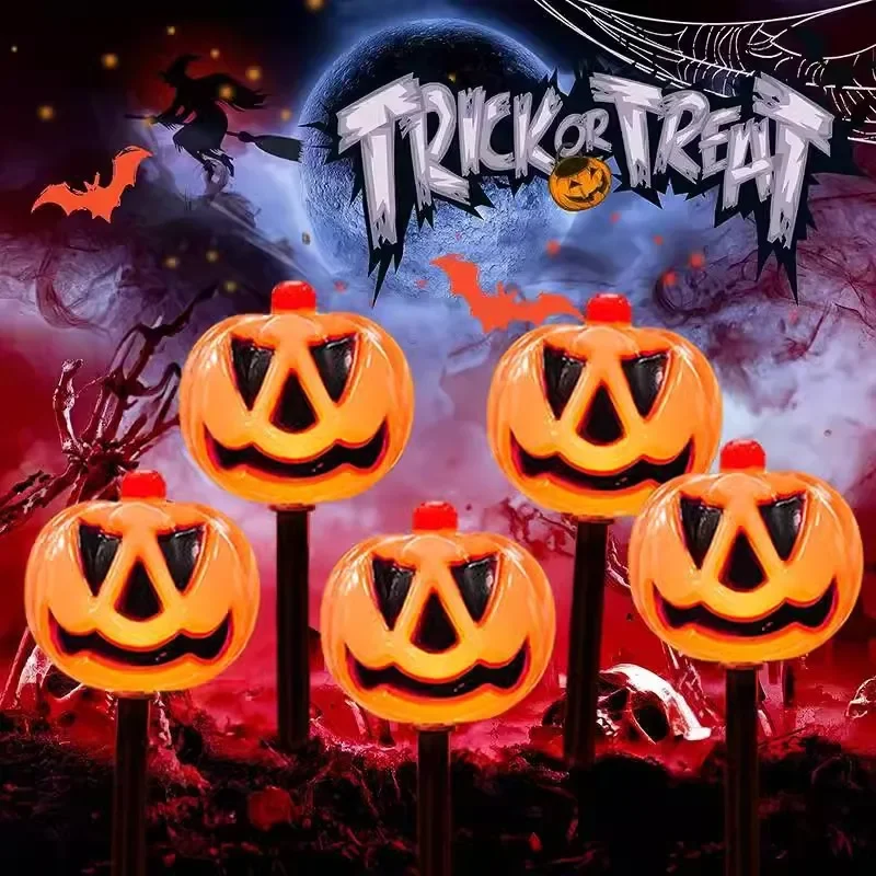 

5 шт./компл., солнечные фонари для Хэллоуина с тыквой, призраком, уличные водонепроницаемые дорожки, садовые украшения дома, лампы, аксессуары для Хэллоуина