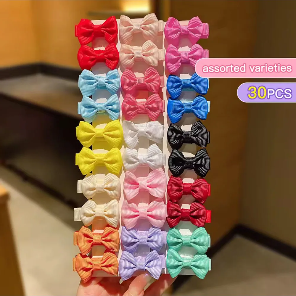 

15/30Pcs Rainbow Boho Hair Clips Set Assorted Fabric Bow Clips for Girls Teens Women Non-Slip Hair Accessories for School Use