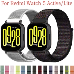 20mm 22mm Nylon Strap for Redmi Watch 5 Active Breathable Replacement Wristband for Redmi Wach 5 Lite Sport Watchband