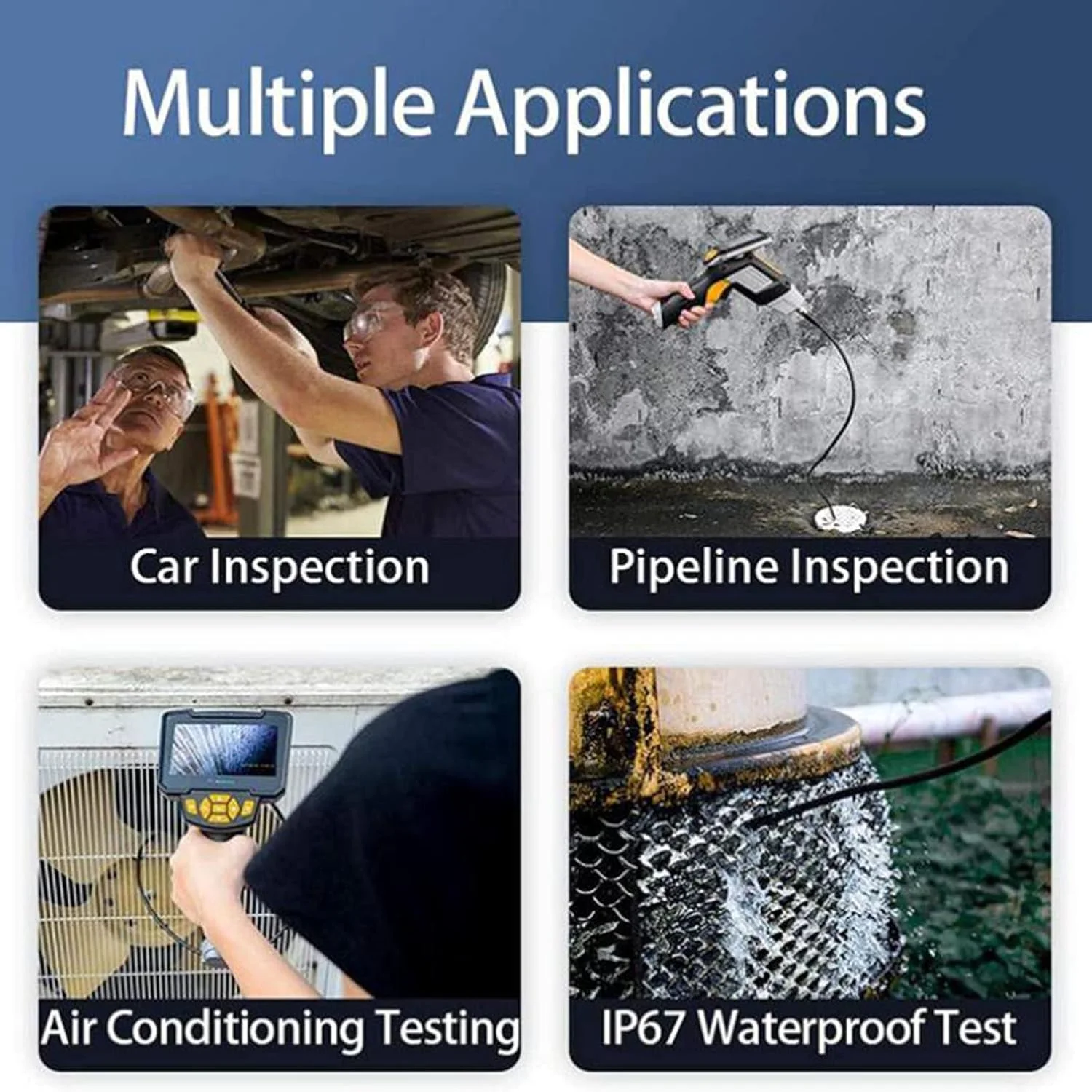 Industrial Piping Channel Sewer Inspection Video Automotive Professional Boroscope Endoscope Camera Endoscope Dual Lens For Cars