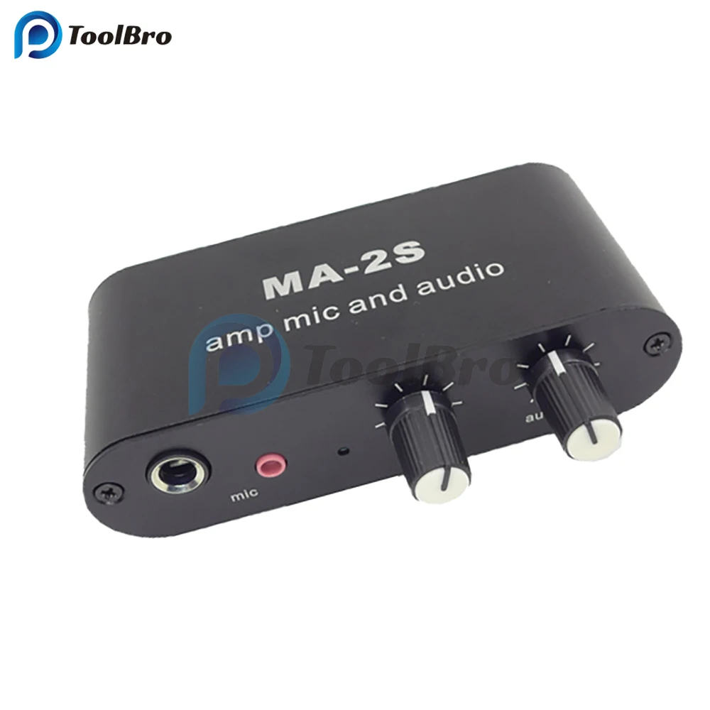 6.5mm Dynamic Microphone Preamplifier Mixer Music Audio Power Amplifier Mixing Board Headphone Music Volume Control DC 5-12V