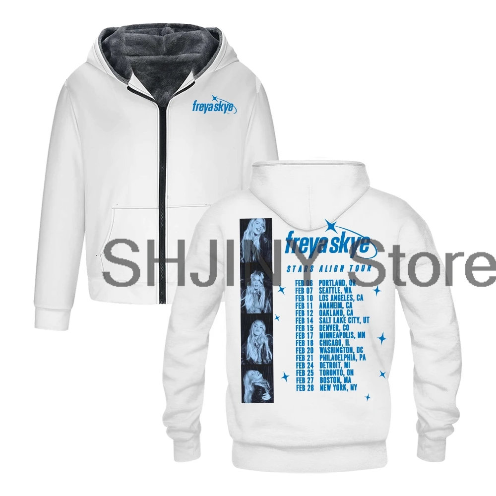 فريا سكاي ستارز محاذاة جولة 2026 مقنعين سترة سترات للجنسين كم طويل زمم هوديس الرجال النساء الشتاء ملابس خارجية معطف #1