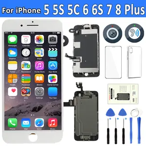 Bilashmart AAA Display iPhone 5 5S 5SE 6 6S 7 8 Plus LCD Display Set Assembly Touch Screen Digitizer Replacement Pantalla+Camera