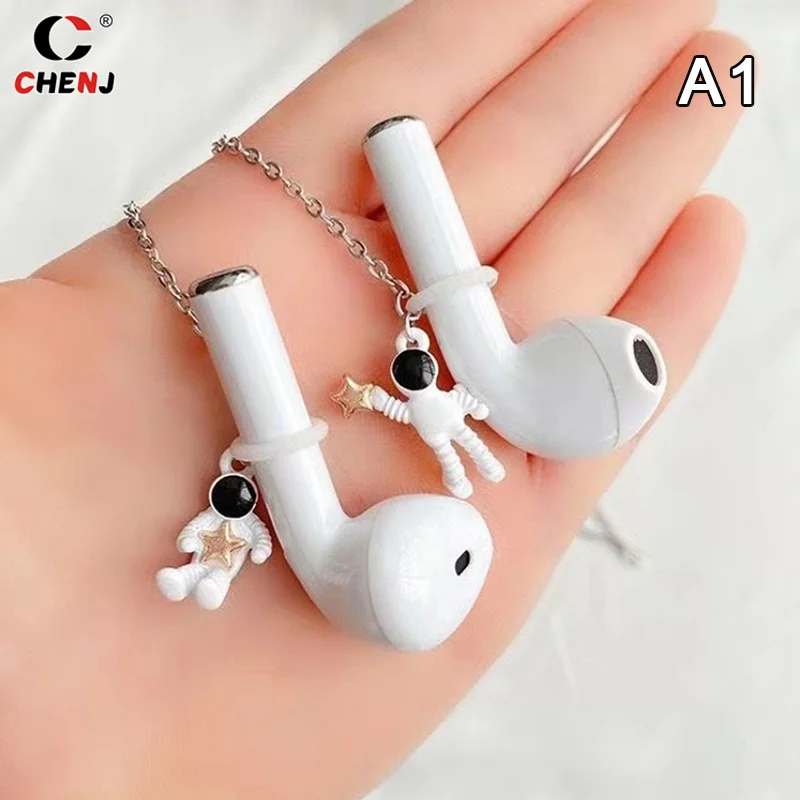 Kalung Earphone nirkabel Anti hilang untuk pria dan wanita, Kalung aksesori Headphone liontin bunga aster cantik untuk pria dan wanita