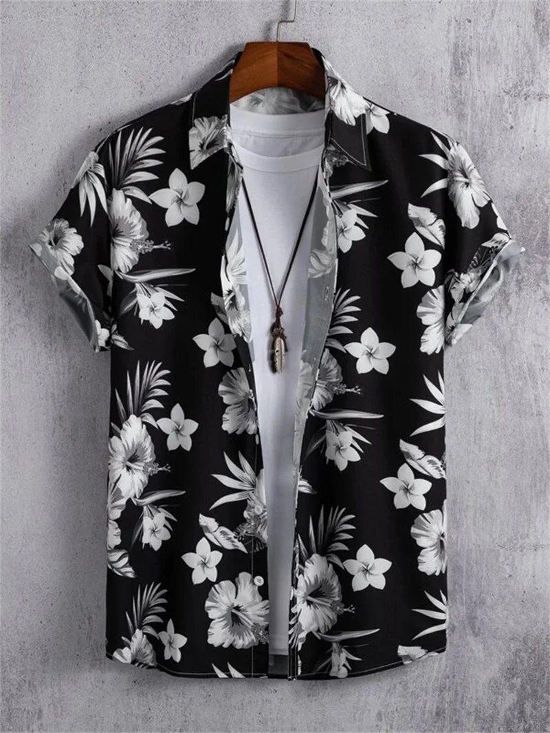 Hawaiian 3D Coconut Tree Top Men\'s Summer Beach Casual Clothing Street Outdoor Party Men\'s Shirt Loose Breathable Men\'s Clothing