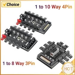 1 bis 8-poliger 3-poliger Sata-PWM-Kühler Lüfter Hub Multi-Splitter-Kühler 1 bis 10-poliger 4-poliger Lüfter-Hub-Steckdosen-Leiterplatte adapter