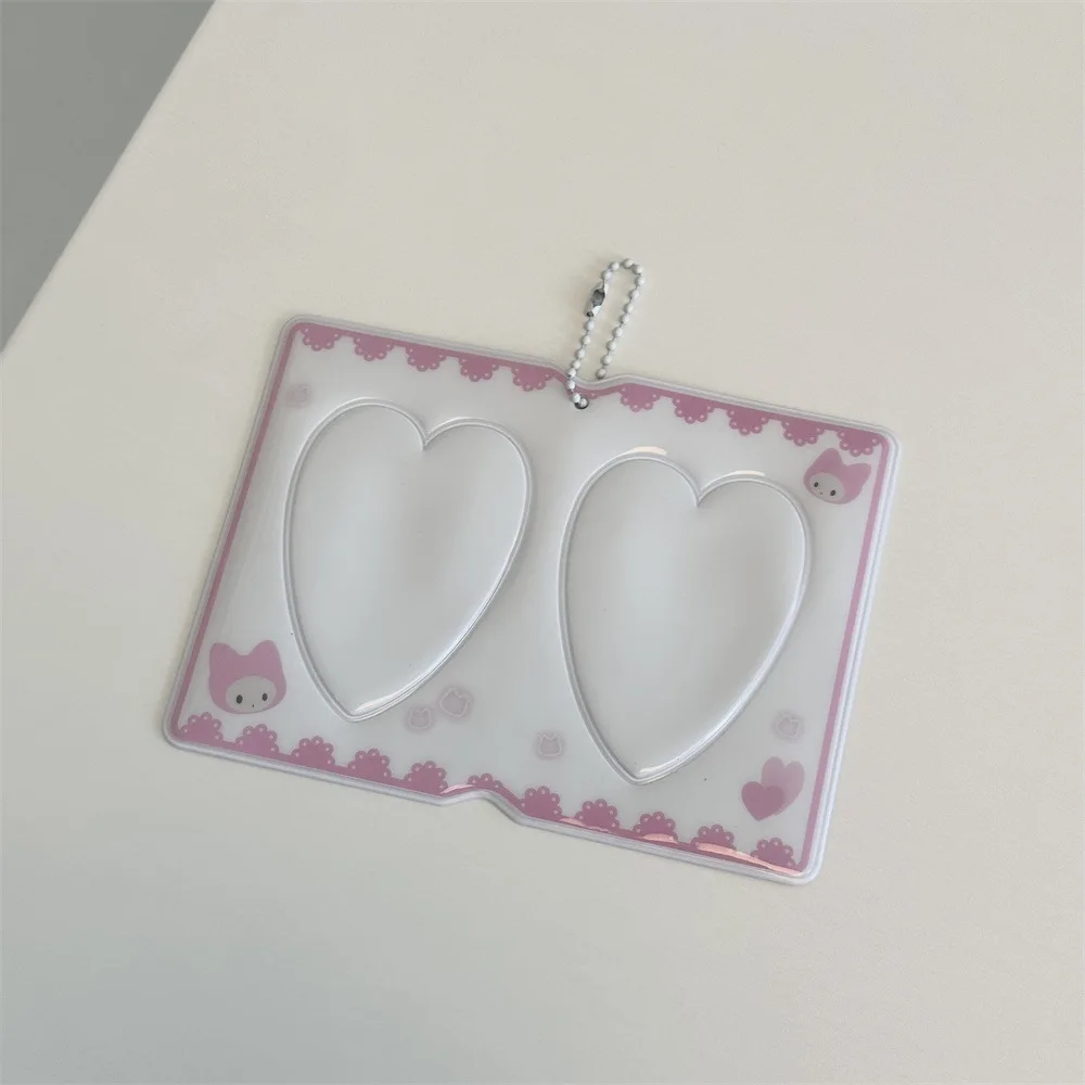 Niedlicher Doppelkartenhalter 3-Zoll-Paar-Fotoschutzhülle Kpop-Idol-Fotokartenhalter Anhänger-Ornamente – Detail 9