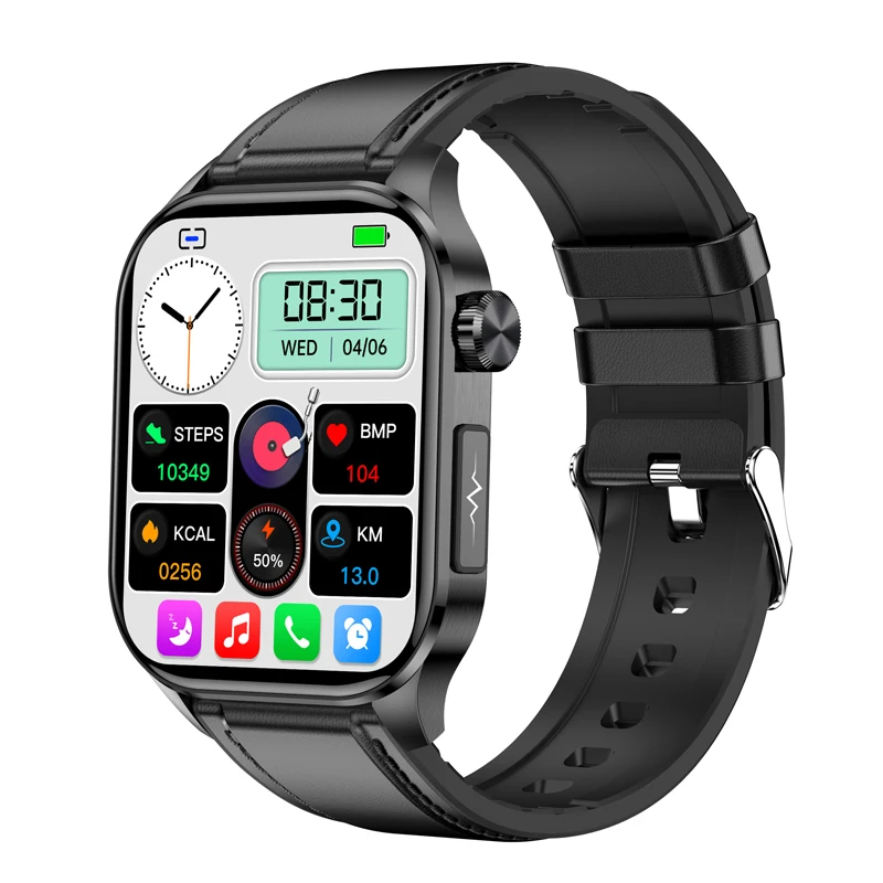 

NAMOFOTO Smart Watch 2.04" AMOLED Clock ECG Uric Acid Blood Lipid Pressure Oxygen Wristwatch Men Women Bluetooth Call Smartwatch