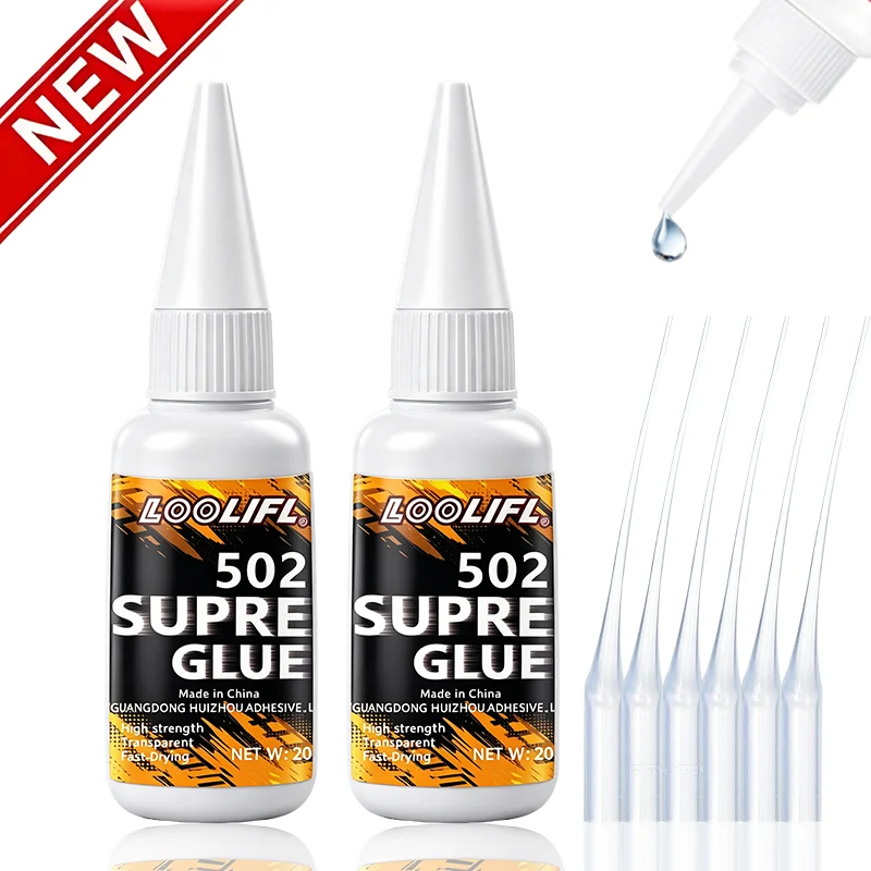 Loolifl502 Universal Strong Instant Adhesive, High-Strength Quick-Drying Transparent Cyanoacrylate Glue, Suitable for Plastic, Metal, Wood, Ceramics, Glass, Resin, Models, Toys, Handicrafts, Home Repairs, and DIY Crafts, Super Strong Adhesive