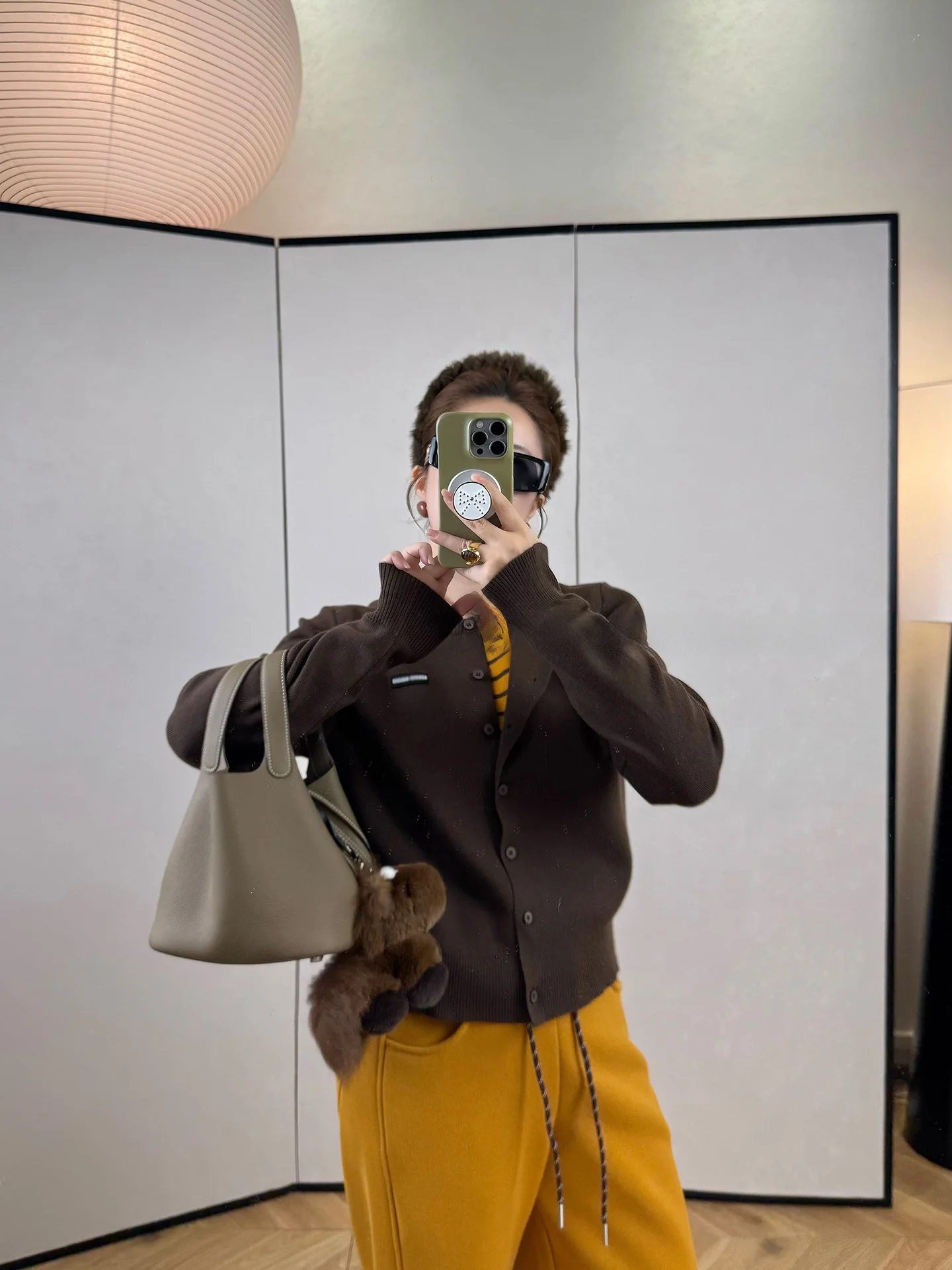 

JONI Girls' Wool Blend Knitted Cardigan Autumn Winter Straight Cut Long Sleeve round Neck Soft Breathable Fake Two-Piece Design