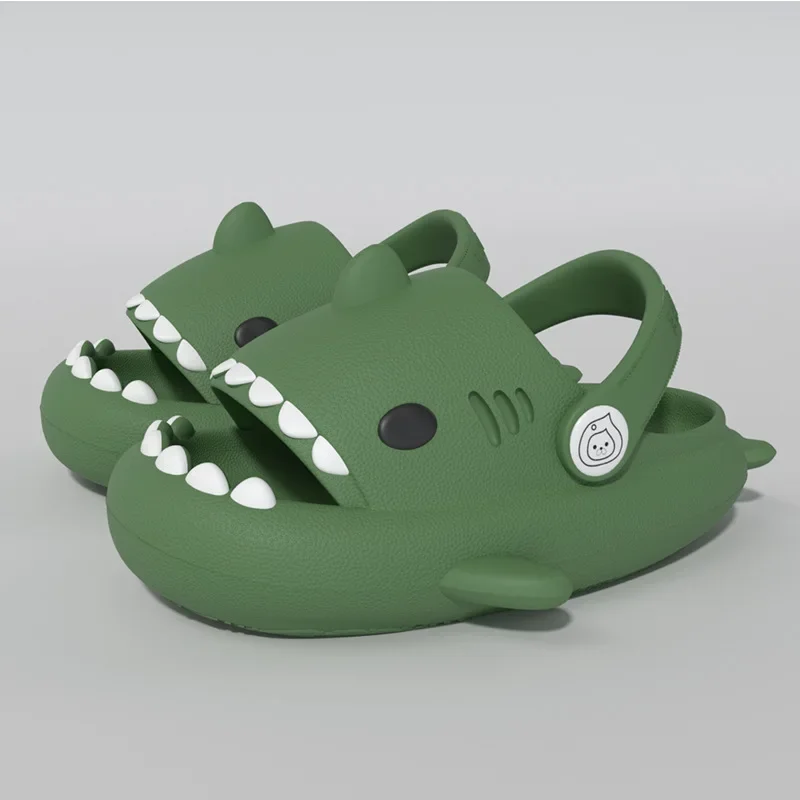 Three-dimensional Children\'s Shark Hole Shoes Summer Home Baby Non Slip Platform Sandals Cute Cartoon Soft Sole Kids Slippe