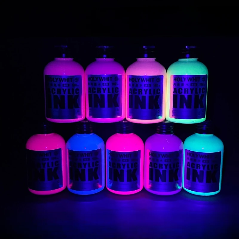 100ML Water-based Acrylic Ink Multi-color Optional Marker Pen Supplement Liquid Painting Waterproof Fluorescent Pigment