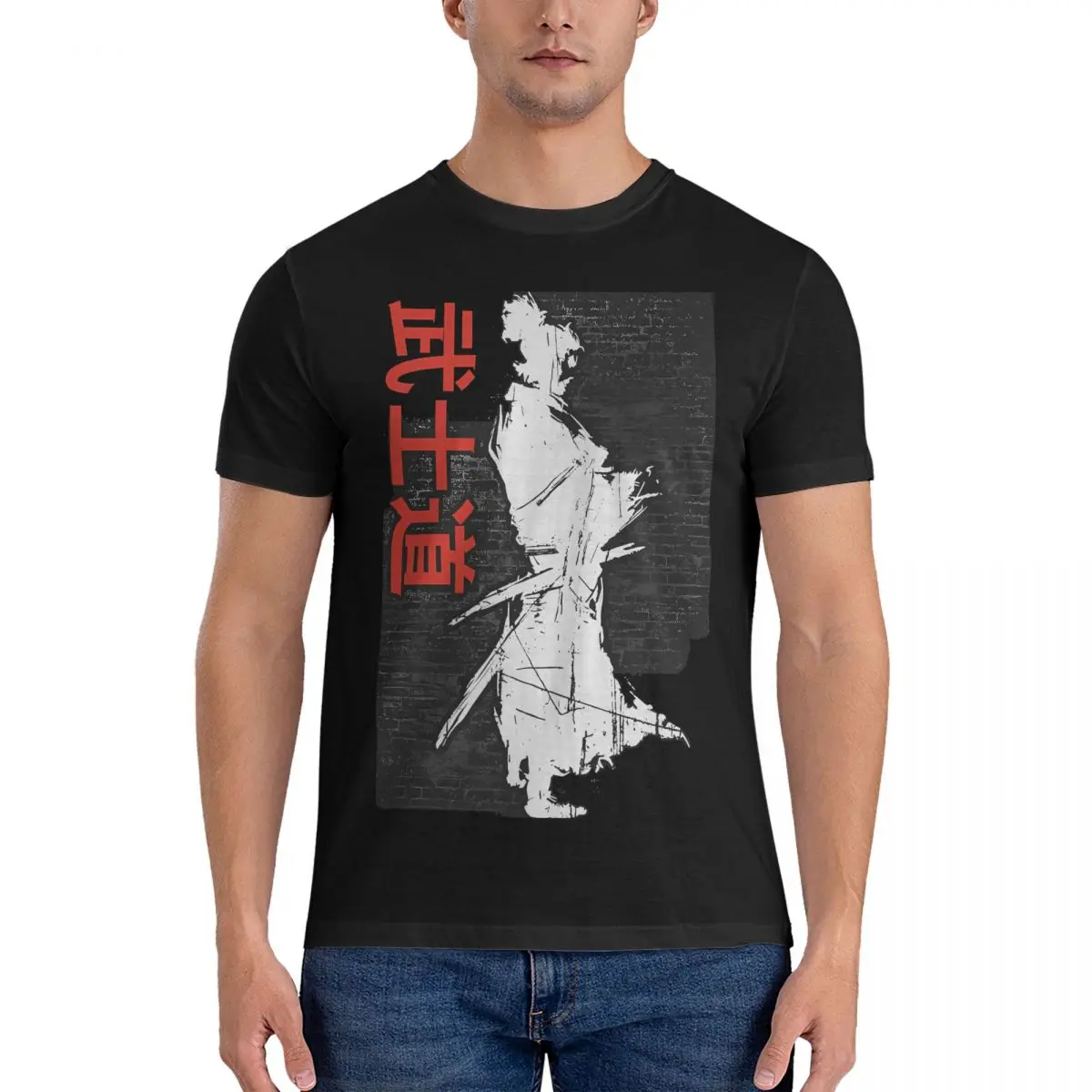 Men Samouraﾛ Code Du T Shirts Japanese Bushido Cotton Tops Casual Short Sleeve Round Collar Tee Shirt Gift Idea T-Shirt