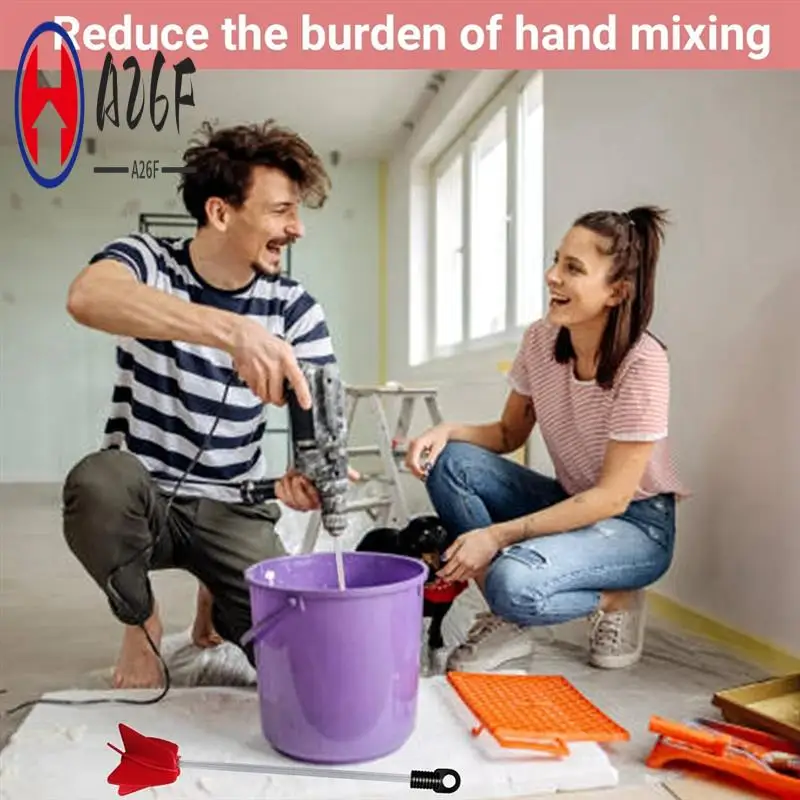 

A26F-12 Inch Paint Stirrer For Drill Reusable Drill Mixer Attachment Resin Mixer Helix Drill Paint Mixer