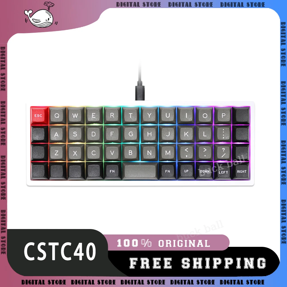 CSTC40 40 RGB 40% Mechanical Keyboard hot Swappable PCB Programmed VIA VIAL software Macro Firmware rgb switch type c planck