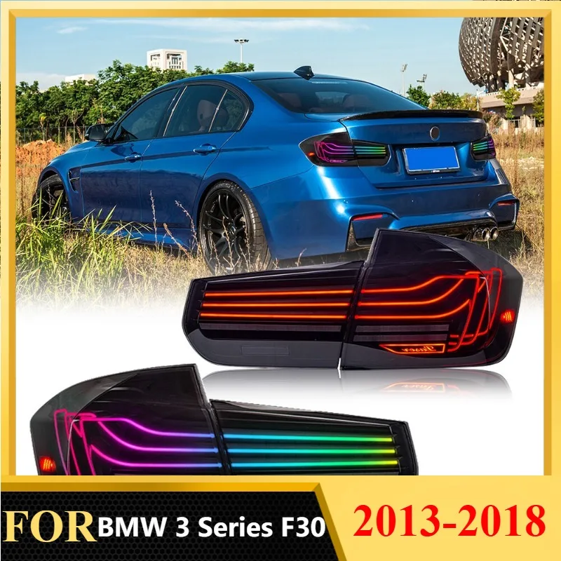RGB Color Changing LED Tail Lights For BMW 3 Series F30 Sedan 2013-2018 Dynamic Sequential Turn Signal Direct Fit Assembly Pair