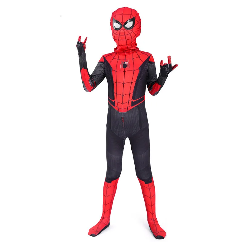 子供スパイダーマンコスプレ衣装ジャンプスーツハロウィンスーパー衣装ヒーロー全身タイツスーツステージパフォーマンスロールプレイ服男の子