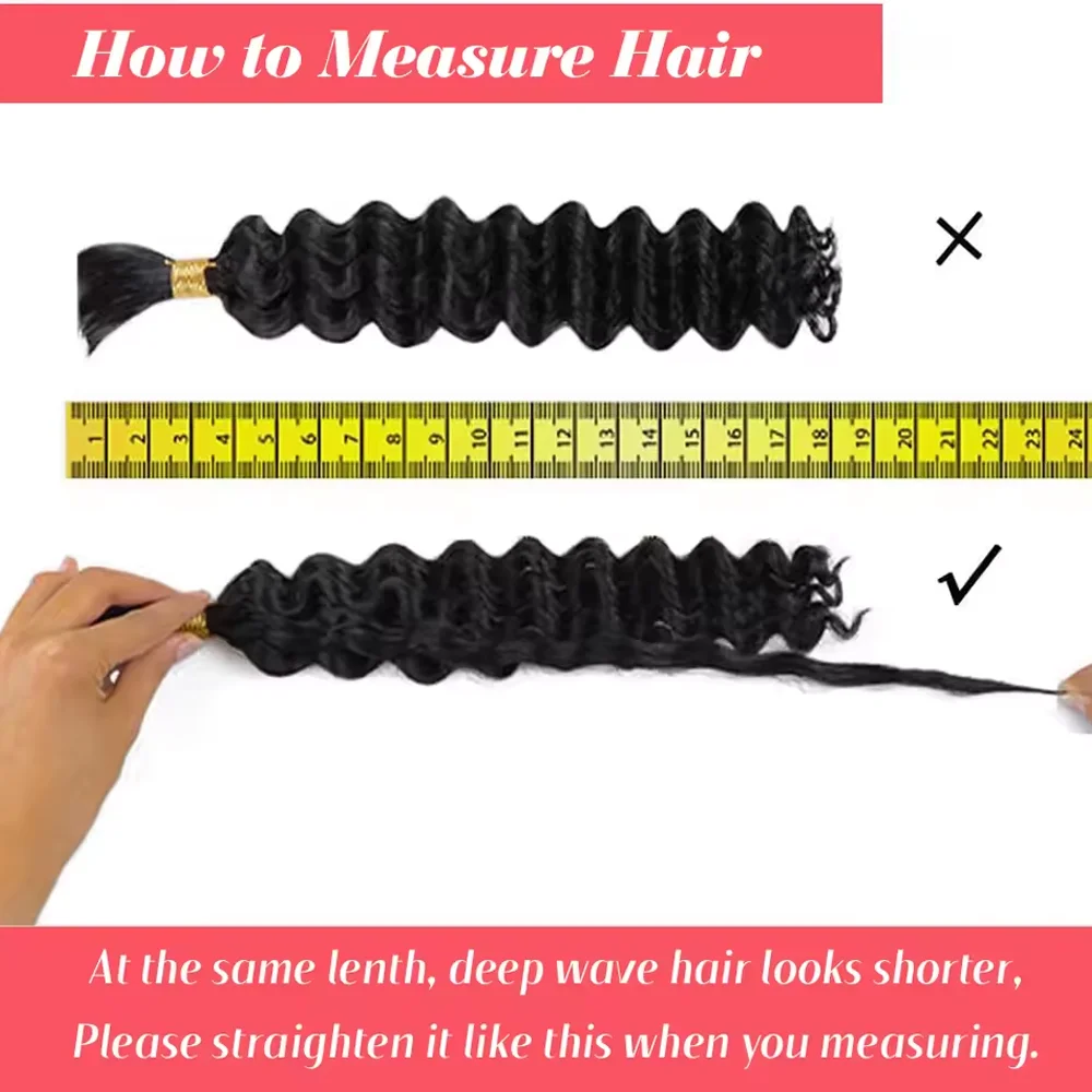 ضفائر بوهو شعر بشري شعر بوهو للتضفير بدون عقدة 100% شعر بشري مموج عميق شعر بشري شعر السائبة للتضفير للنساء